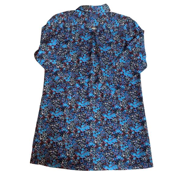 Joelle Blue/Pink, Floral Print, Long Sleeve, Button Up, Shirt Dress NWT- L - Picture 2 of 9